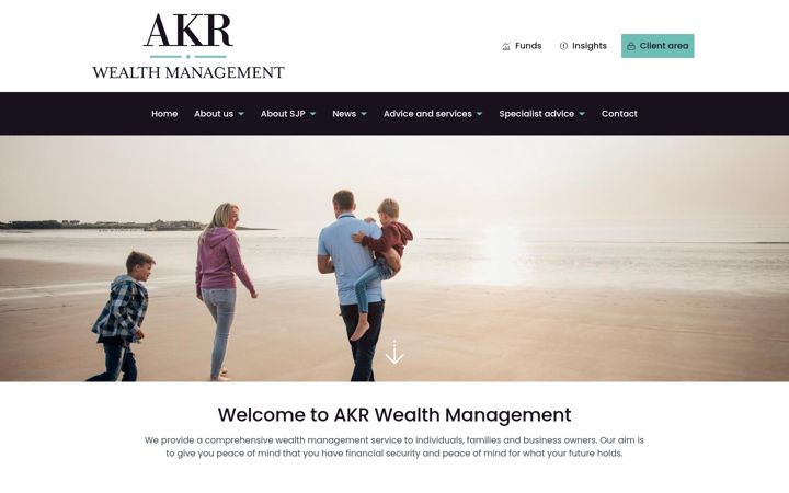 Skärmbild av akrwealth.co.uk