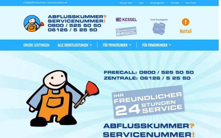 Skärmbild av aks-abflussfrei.de