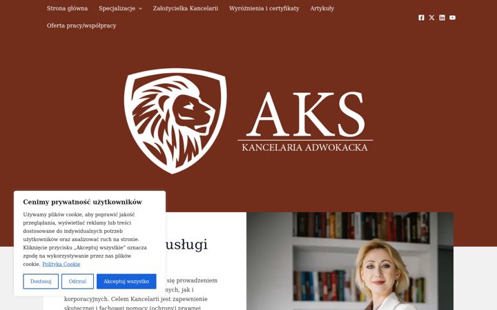 Skärmbild av aks-adwokat.pl