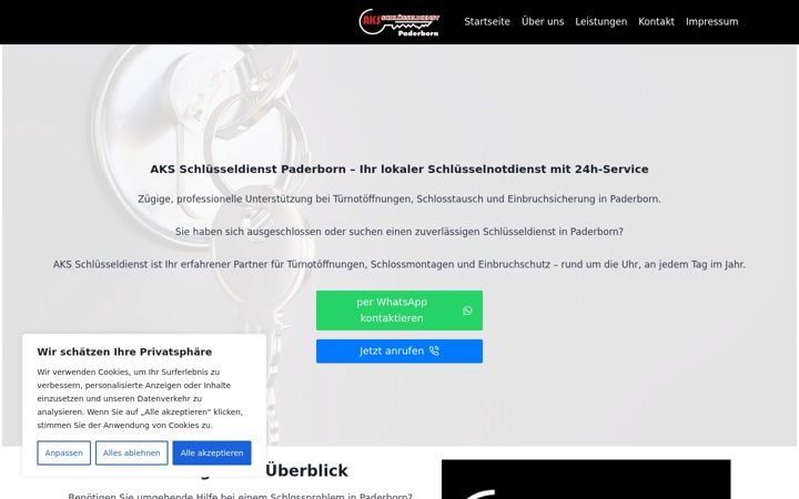 Képernyőkép: aks-schluesseldienst.de