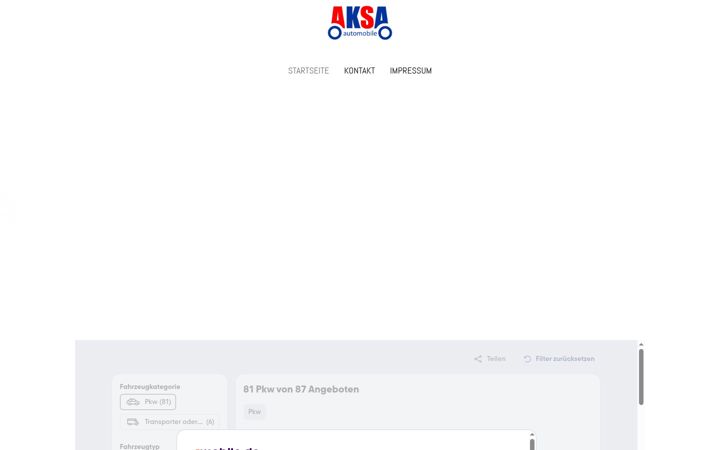 Screenshot von aksa-automobile.de