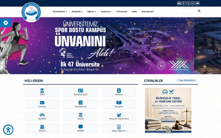 Screenshot von aksaray.edu.tr