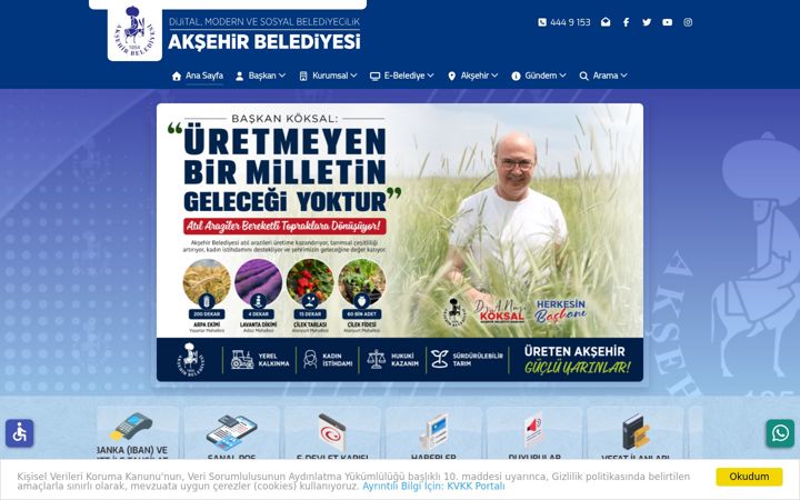 Screenshot of aksehir.bel.tr