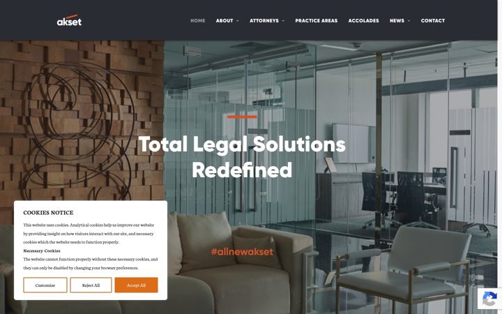 Screenshot of aksetlaw.com