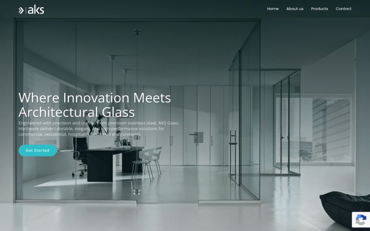 Skärmbild av aksglasshardware.com