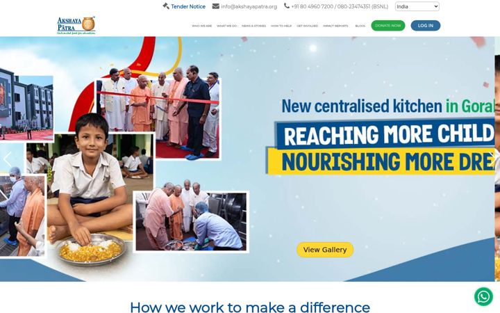 Screenshot of akshayapatra.org