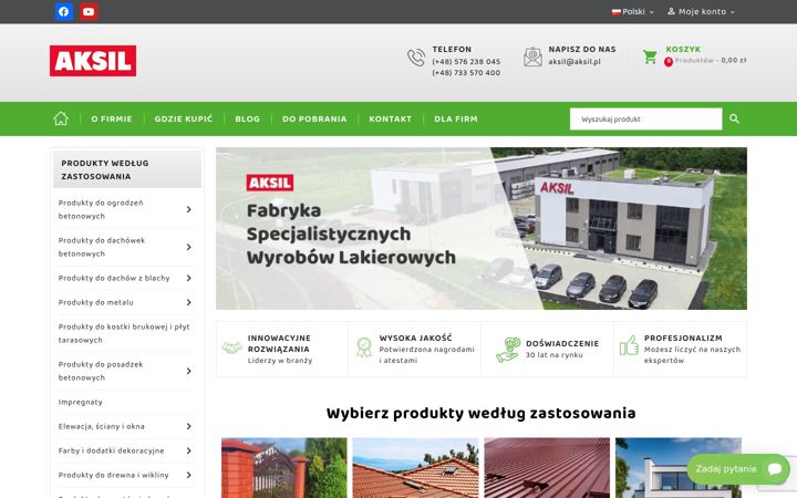 Screenshot of aksil.pl