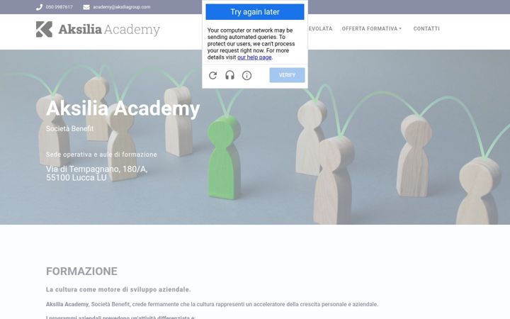 Screenshot stránky aksiliaacademy.com