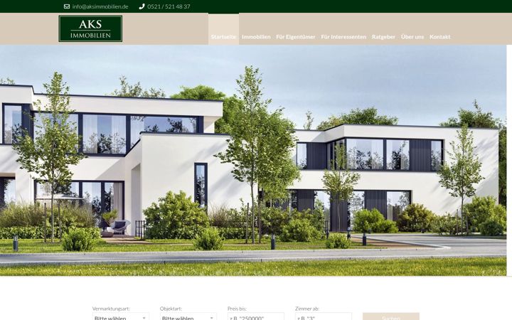 Screenshot of aksimmobilien.de