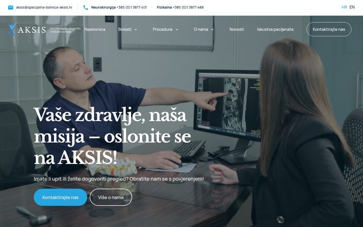 Skjermbilde av aksis.hr