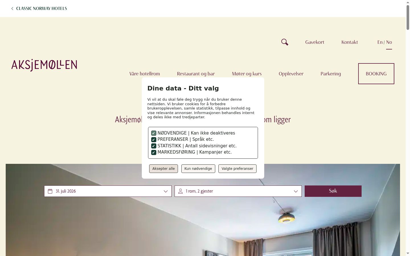 Kuvakaappaus suostumusbannerista, joka näytettiin ennen mitään vuorovaikutusta