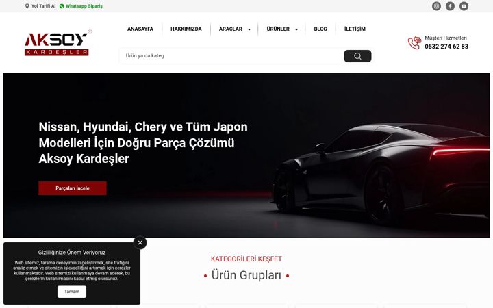 Zrzut ekranu aksoykardesler.com.tr