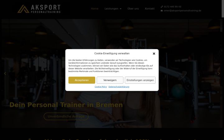 Screenshot of aksportpersonaltraining.de