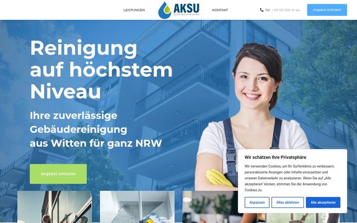Screenshot of aksu-cleaning.de