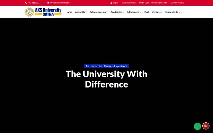 Screenshot of aksuniversity.ac.in