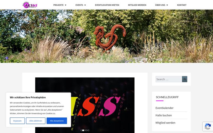 Screenshot von aksus.de