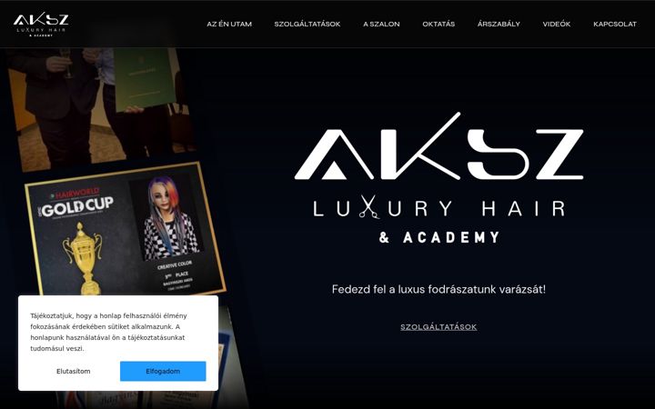 Captură de ecran a akszluxuryhair.com