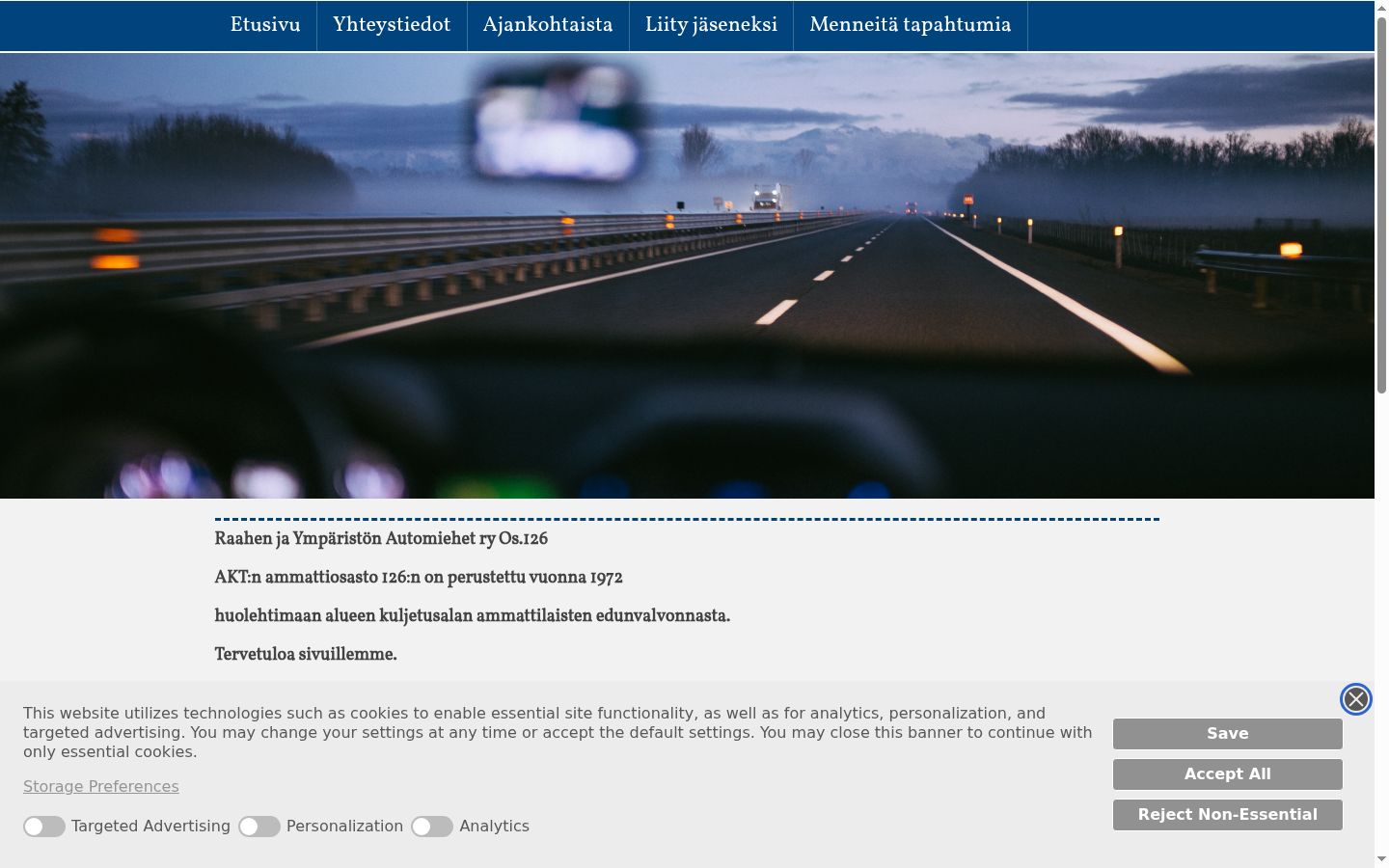 Screenshot del banner di consenso mostrato prima di qualsiasi interazione