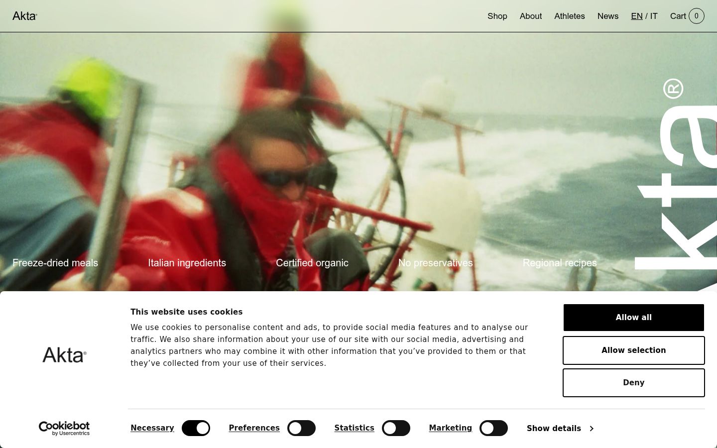Screenshot of the consent banner shown before any interaction