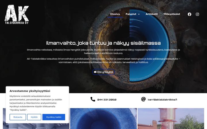 Screenshot of aktalotekniikka.fi
