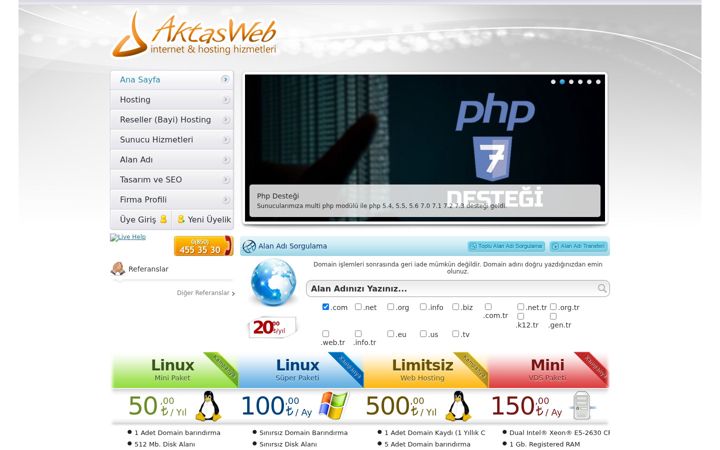 Screenshot of aktasweb.com