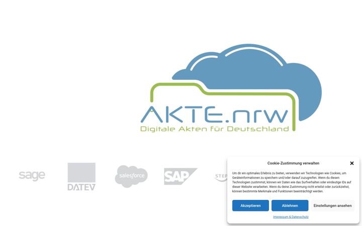 Screenshot of akte.nrw
