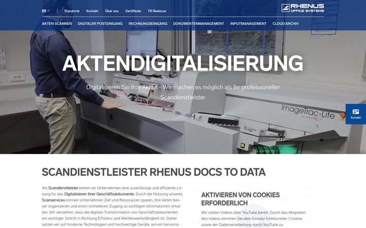Screenshot of akten-digitalisierung.eu