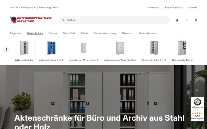 Captura de ecrã de akten-schraenke.de