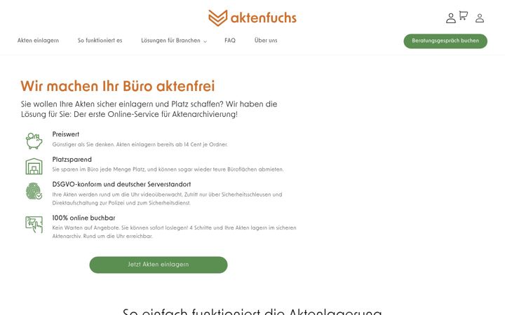 Captura de ecrã de aktenfuchs.de