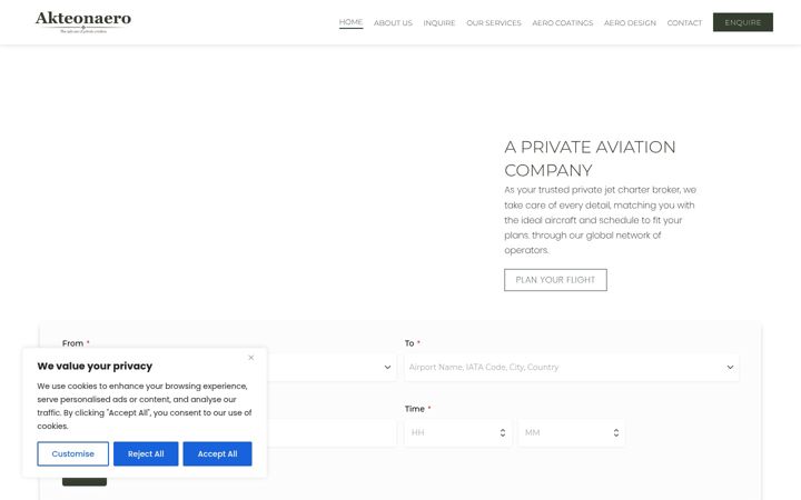 Screenshot of akteonaero.com