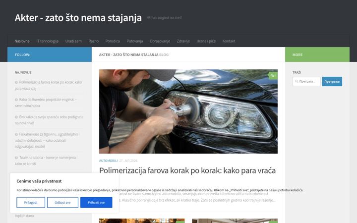 Skärmbild av akter.co.rs