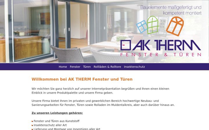 Skärmbild av aktherm.de