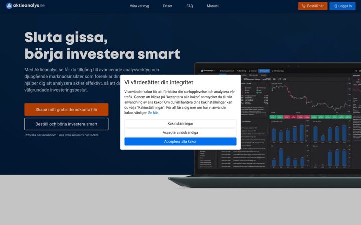 Screenshot of aktieanalys.se