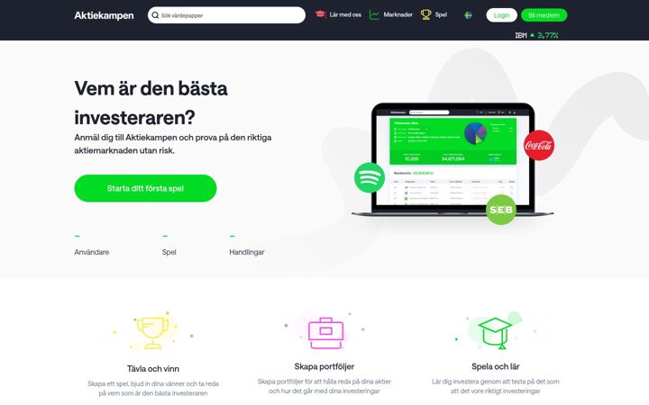 Screenshot of aktiekampen.se