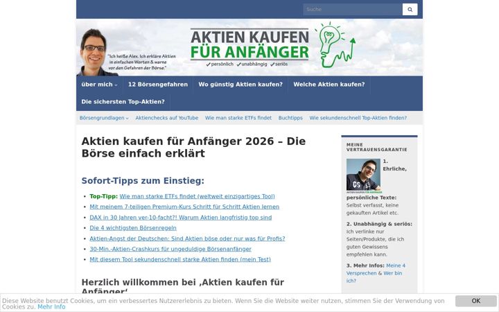 Ekrānuzņēmums no aktien-kaufen-fuer-anfaenger.de