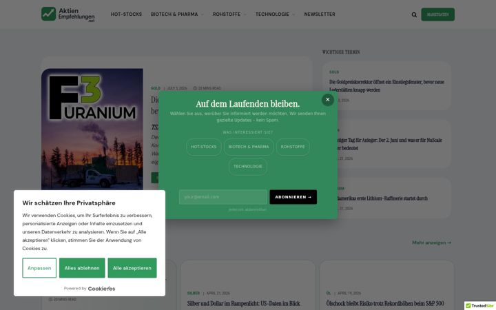 Ekrānuzņēmums no aktienempfehlungen.net