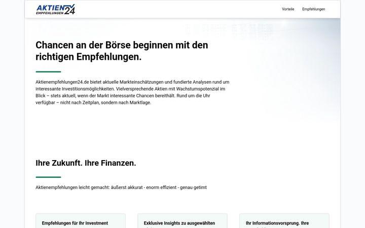 Ekrānuzņēmums no aktienempfehlungen24.de