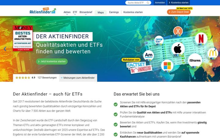 Screenshot of aktienfinder.net