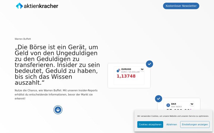 Screenshot stránky aktienkracher.de