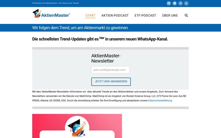 Screenshot stránky aktienmaster.de