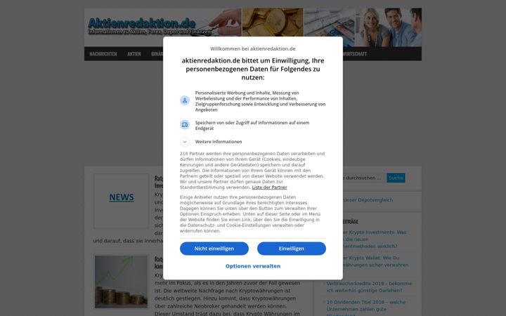 Screenshot stránky aktienredaktion.de