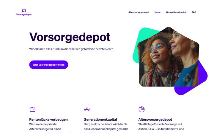 Screenshot of aktienrente.de