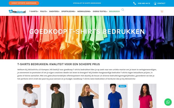 Screenshot of aktieshirts.nl