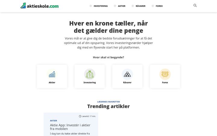 Screenshot of aktieskole.com