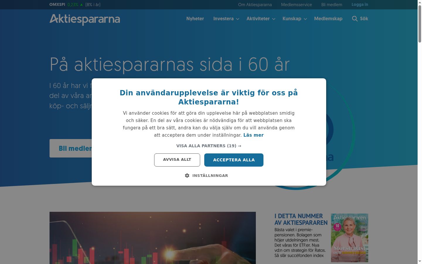 Screenshot tal-banner tal-kunsens muri qabel kwalunkwe interazzjoni