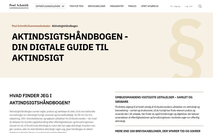 Screenshot ta' aktindsigtshaandbogen.dk