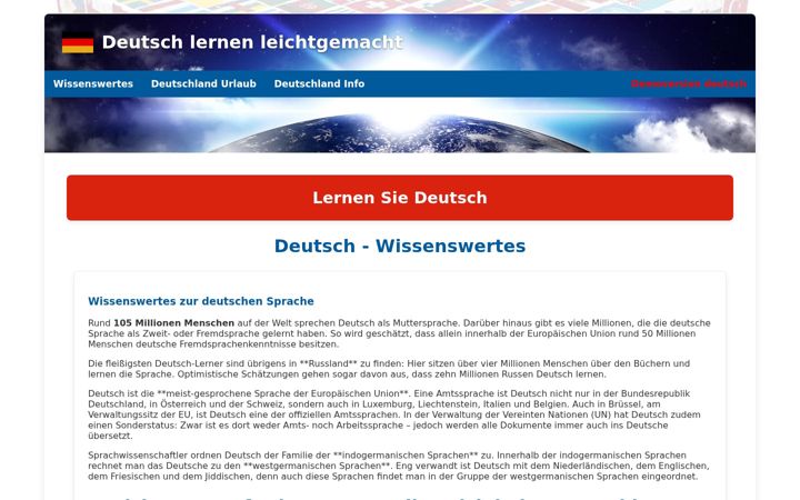 Captura de pantalla de aktion-deutsche-sprache.de