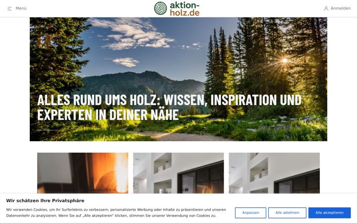 Екранна снимка на aktion-holz.de