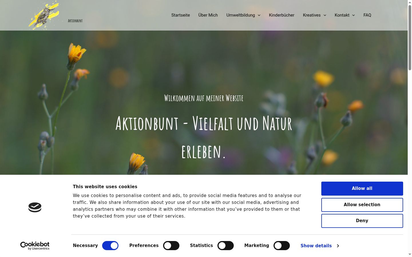 Screenshot del banner di consenso mostrato prima di qualsiasi interazione