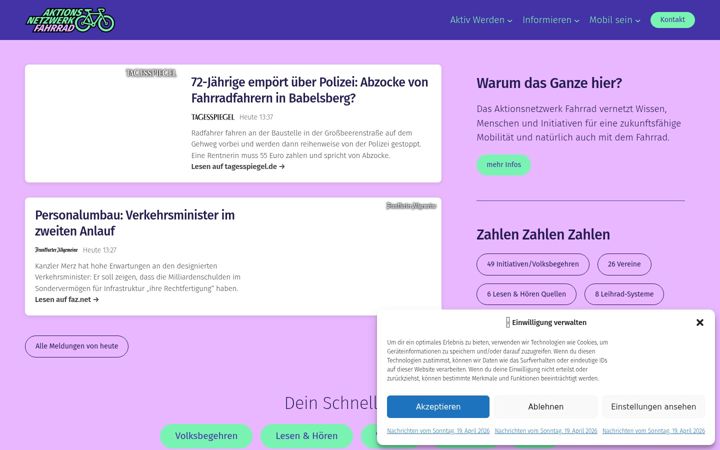 Screenshot of aktionsnetzwerk-fahrrad.org